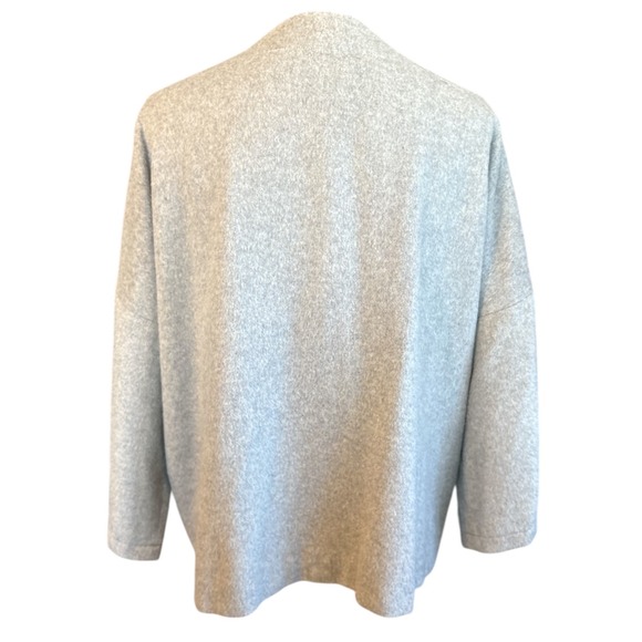 A New Day Gray Wool Blend, Elbow Sleeve, Open Front Cardigan Jacket, One Size - Picture 2 of 6